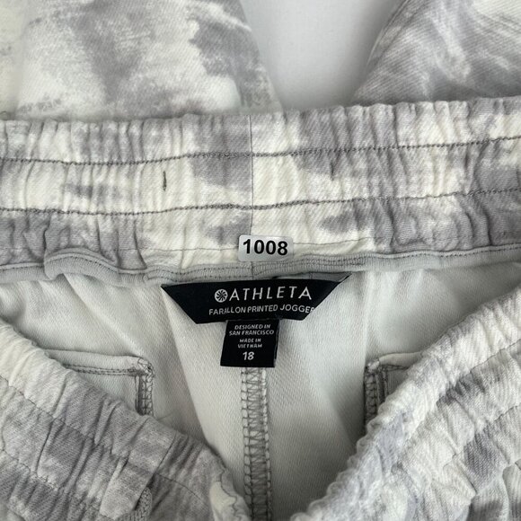 Athleta Womens Farallon Camo Print Jogger Pants Stretch Drawstring Waist Gray 18 - Picture 6 of 15